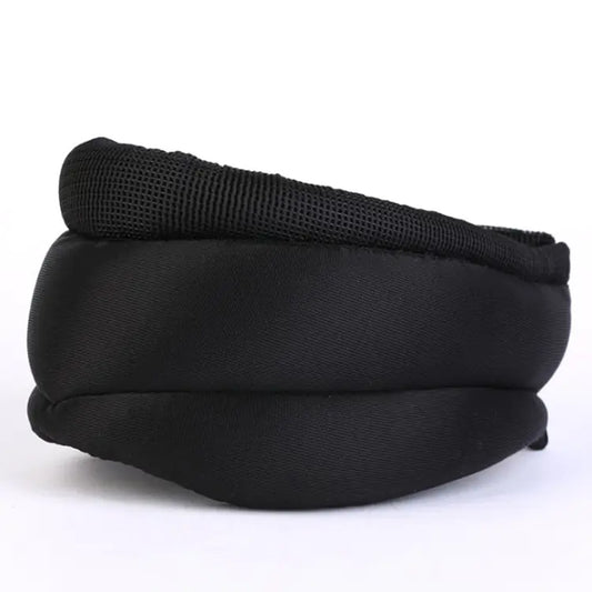Black sleep mask on a white background